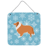 Caroline'S Treasures Winter Snowflake Collie Wall Or Door Hanging Prints Bb3516Ds66, 6 X 6, Multicolor