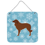Caroline'S Treasures Winter Snowflake Portuguese Sheepdog Dog Wall Or Door Hanging Prints Bb3531Ds66, 6 X 6, Multicolo