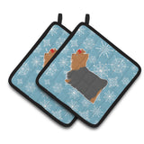Caroline'S Treasures Winter Snowflake Yorkshire Terrier Yorkie Pair Of Pot Holders Bb3534Pthd, 7.5Hx7.5W, Multicolor
