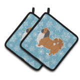 Caroline'S Treasures Winter Snowflake Pekingese Pair Of Pot Holders Bb3538Pthd, 7.5Hx7.5W, Multicolor