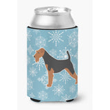 Caroline'S Treasures Winter Snowflake Airedale Terrier Can Or Bottle Hugger Bb3557Cc, Can Hugger, Multicolor