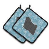Caroline'S Treasures Winter Snowflake Puli Pair Of Pot Holders Bb3563Pthd, 7.5Hx7.5W, Multicolor