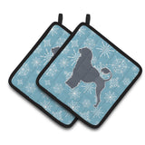 Caroline'S Treasures Winter Snowflake Portuguese Water Dog Pair Of Pot Holders Bb3568Pthd, 7.5Hx7.5W, Multicolor