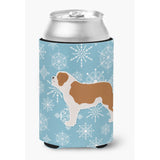 Caroline'S Treasures Winter Snowflake Saint Bernard Can Or Bottle Hugger Bb3576Cc, Can Hugger, Multicolor