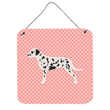 Caroline'S Treasures Dalmatian Checkerboard Pink Wall Or Door Hanging Prints Bb3583Ds66, 6 X 6, Multicolor