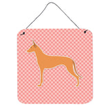 Caroline'S Treasures Pharaoh Hound Checkerboard Pink Wall Or Door Hanging Prints Bb3588Ds66, 6 X 6, Multicolor