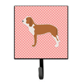 Caroline'S Treasures Spanish Hound Checkerboard Pink Leash Or Key Holder Bb3591Sh4, Small, Multicolor