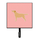 Caroline'S Treasures Yellow Labrador Retriever Checkerboard Pink Leash Or Key Holder Bb3597Sh4, Small, Multicolor