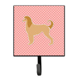 Caroline'S Treasures Afghan Hound Checkerboard Pink Leash Or Key Holder Bb3606Sh4, Small, Multicolor