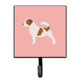 Caroline'S Treasures Jack Russell Terrier Checkerboard Pink Leash Or Key Holder Bb3607Sh4, Small, Multicolor