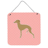 Caroline'S Treasures Italian Greyhound Checkerboard Pink Wall Or Door Hanging Prints Bb3614Ds66, 6 X 6, Multicolor