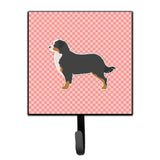 Caroline'S Treasures Bernese Mountain Dog Checkerboard Pink Leash Or Key Holder Bb3619Sh4, Small, Multicolor
