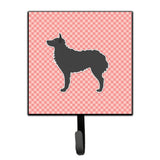 Caroline'S Treasures Croatian Sheepdog Checkerboard Pink Leash Or Key Holder Bb3621Sh4, Small, Multicolor