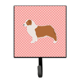 Caroline'S Treasures Australian Shepherd Dog Checkerboard Pink Leash Or Key Holder Bb3633Sh4, Small, Multicolor