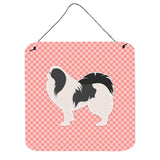 Caroline'S Treasures Japanese Chin Checkerboard Pink Wall Or Door Hanging Prints Bb3637Ds66, 6 X 6, Multicolor