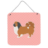 Caroline'S Treasures Pekingese Checkerboard Pink Wall Or Door Hanging Prints Bb3638Ds66, 6 X 6, Multicolor