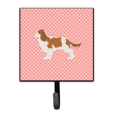 Caroline'S Treasures Cavalier King Charles Spaniel Checkerboard Pink Leash Or Key Holder Bb3649Sh4, Small, Multicolor