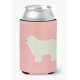Caroline'S Treasures Komondor Checkerboard Pink Can Or Bottle Hugger Bb3655Cc, Can Hugger, Multicolor