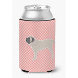 Caroline'S Treasures English Mastiff Checkerboard Pink Can Or Bottle Hugger Bb3656Cc, Can Hugger, Multicolor