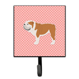 Caroline'S Treasures English Bulldog Checkerboard Pink Leash Or Key Holder Bb3662Sh4, Small, Multicolor