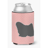 Caroline'S Treasures Puli Checkerboard Pink Can Or Bottle Hugger Bb3663Cc, Can Hugger, Multicolor