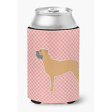Caroline'S Treasures Bullmastiff Checkerboard Pink Can Or Bottle Hugger Bb3671Cc, Can Hugger, Multicolor