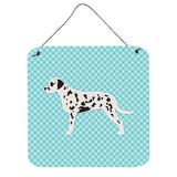 Caroline'S Treasures Dalmatian Checkerboard Blue Wall Or Door Hanging Prints Bb3683Ds66, 6 X 6, Multicolor