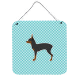 Caroline'S Treasures Toy Fox Terrier Checkerboard Blue Wall Or Door Hanging Prints Bb3687Ds66, 6 X 6, Multicolor