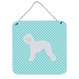 Caroline'S Treasures Bedlington Terrier Checkerboard Blue Wall Or Door Hanging Prints Bb3694Ds66, 6 X 6, Multicolor