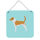 Caroline'S Treasures American Foxhound Checkerboard Blue Wall Or Door Hanging Prints Bb3698Ds66, 6 X 6, Multicolor