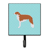 Caroline'S Treasures Borzoi Russian Greyhound Checkerboard Blue Leash Or Key Holder Bb3699Sh4, Small, Multicolor