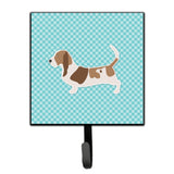 Caroline'S Treasures Basset Hound Checkerboard Blue Leash Or Key Holder Bb3702Sh4, Small, Multicolor