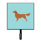 Caroline'S Treasures Golden Retriever Checkerboard Blue Leash Or Key Holder Bb3704Sh4, Small, Multicolor
