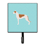 Caroline'S Treasures Greyhound Checkerboard Blue Leash Or Key Holder Bb3705Sh4, Small, Multicolor