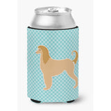 Caroline'S Treasures Afghan Hound Checkerboard Blue Can Or Bottle Hugger Bb3706Cc, Can Hugger, Multicolor