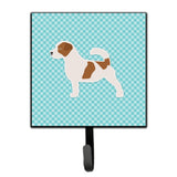 Caroline'S Treasures Jack Russell Terrier Checkerboard Blue Leash Or Key Holder Bb3707Sh4, Small, Multicolor