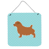 Caroline'S Treasures Norfolk Terrier Checkerboard Blue Wall Or Door Hanging Prints Bb3709Ds66, 6 X 6, Multicolor