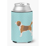 Caroline'S Treasures Beagle Checkerboard Blue Can Or Bottle Hugger Bb3710Cc, Can Hugger, Multicolor