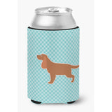 Caroline'S Treasures English Cocker Spaniel Checkerboard Blue Can Or Bottle Hugger Bb3712Cc, Can Hugger, Multicolor