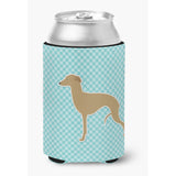 Caroline'S Treasures Italian Greyhound Checkerboard Blue Can Or Bottle Hugger Bb3714Cc, Can Hugger, Multicolor