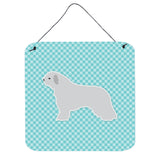 Caroline'S Treasures Spanish Water Dog Checkerboard Blue Wall Or Door Hanging Prints Bb3715Ds66, 6 X 6, Multicolor