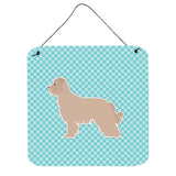 Caroline'S Treasures Pyrenean Shepherd Checkerboard Blue Wall Or Door Hanging Prints Bb3718Ds66, 6 X 6, Multicolor