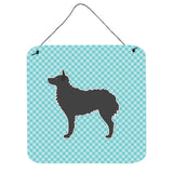 Caroline'S Treasures Croatian Sheepdog Checkerboard Blue Wall Or Door Hanging Prints Bb3721Ds66, 6 X 6, Multicolor