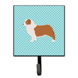 Caroline'S Treasures Australian Shepherd Dog Checkerboard Blue Leash Or Key Holder Bb3733Sh4, Small, Multicolor