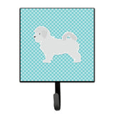 Caroline'S Treasures Maltese Checkerboard Blue Leash Or Key Holder Bb3736Sh4, Small, Multicolor