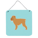 Caroline'S Treasures Brussels Griffon Checkerboard Blue Wall Or Door Hanging Prints Bb3740Ds66, 6 X 6, Multicolor