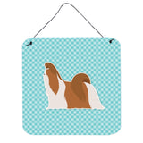 Caroline'S Treasures Shih Tzu Checkerboard Blue Wall Or Door Hanging Prints Bb3746Ds66, 6 X 6, Multicolor