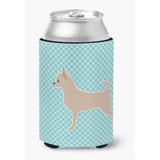 Caroline'S Treasures Chihuahua Checkerboard Blue Can Or Bottle Hugger Bb3750Cc, Can Hugger, Multicolor