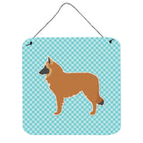 Caroline'S Treasures Belgian Shepherd Checkerboard Blue Wall Or Door Hanging Prints Bb3761Ds66, 6 X 6, Multicolor