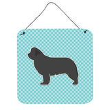 Caroline'S Treasures Newfoundland Checkerboard Blue Wall Or Door Hanging Prints Bb3764Ds66, 6 X 6, Multicolor